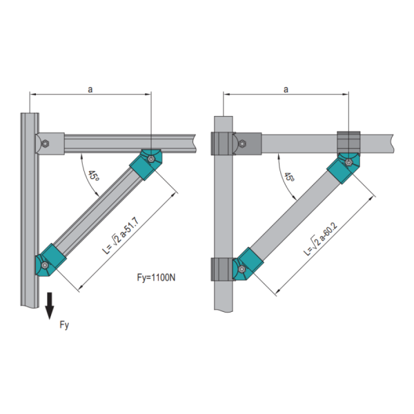 45° Outer Connector D28 Aluminum Alloy - Imagen 2