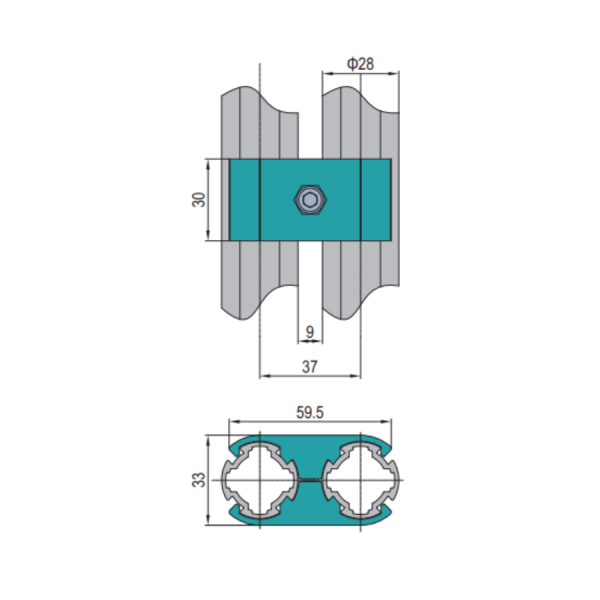 Parallel Adapter D28 Aluminum Alloy - Imagen 3